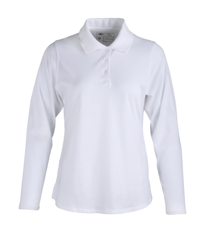 Polera Polo DryFresh Smooth® 60% Algodón Manga Larga Mujer