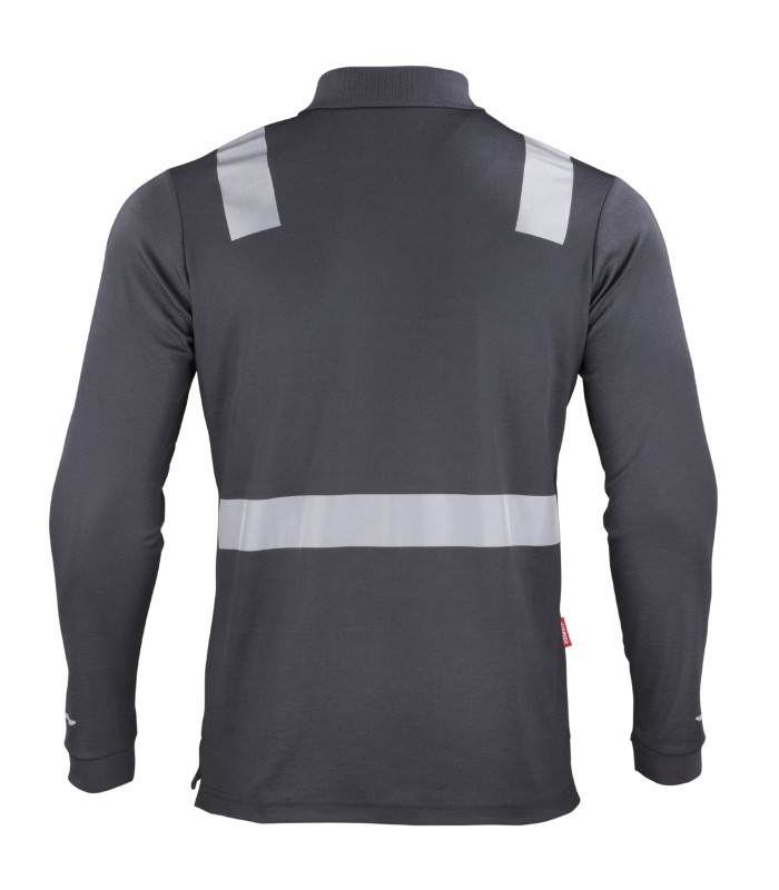 Polera Polo Hibrida con Cinta Reflectiva Manga Larga Hombre