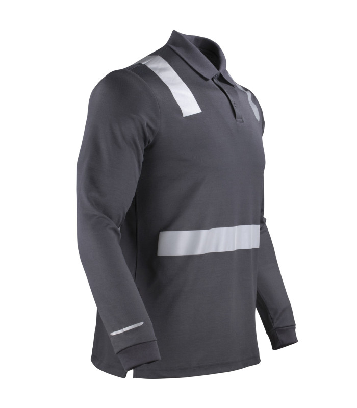 Polera Polo Hibrida con Cinta Reflectiva Manga Larga Hombre
