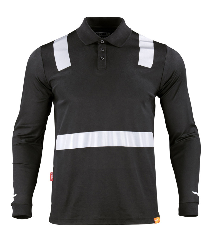 Polera Polo Hibrida con Cinta Reflectiva Manga Larga Hombre