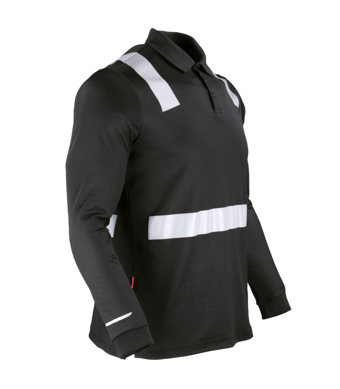 Polera Polo Hibrida con Cinta Reflectiva Manga Larga Hombre