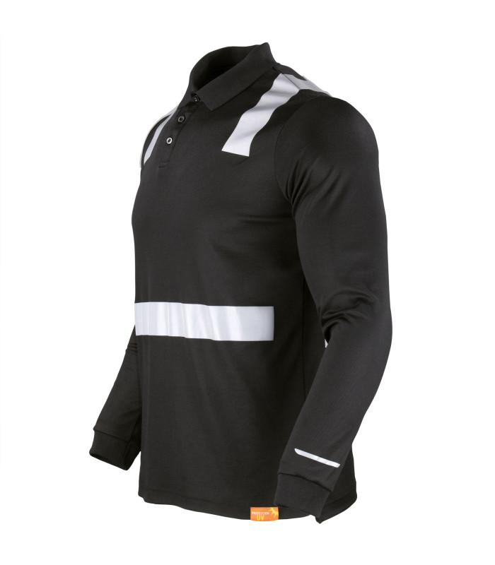 Polera Polo Hibrida con Cinta Reflectiva Manga Larga Hombre