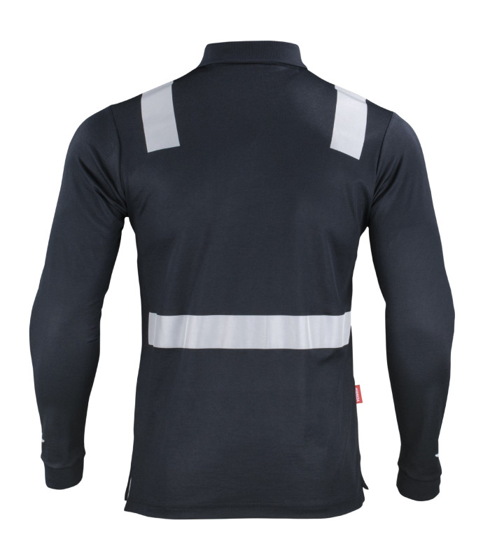 Polera Polo Hibrida con Cinta Reflectiva Manga Larga Hombre