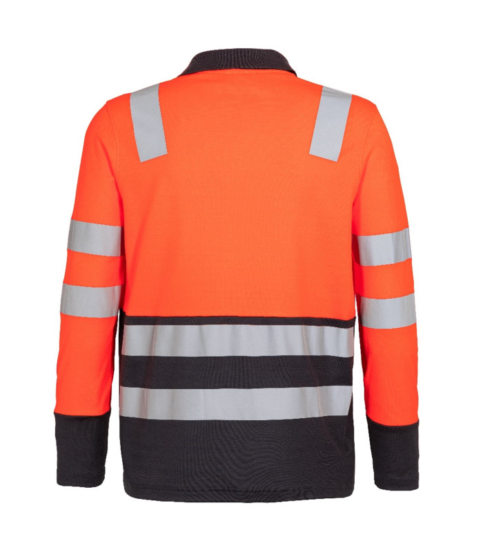 Polera Polo Hibrida Hi-Vis Bi Color Manga Larga Hombre