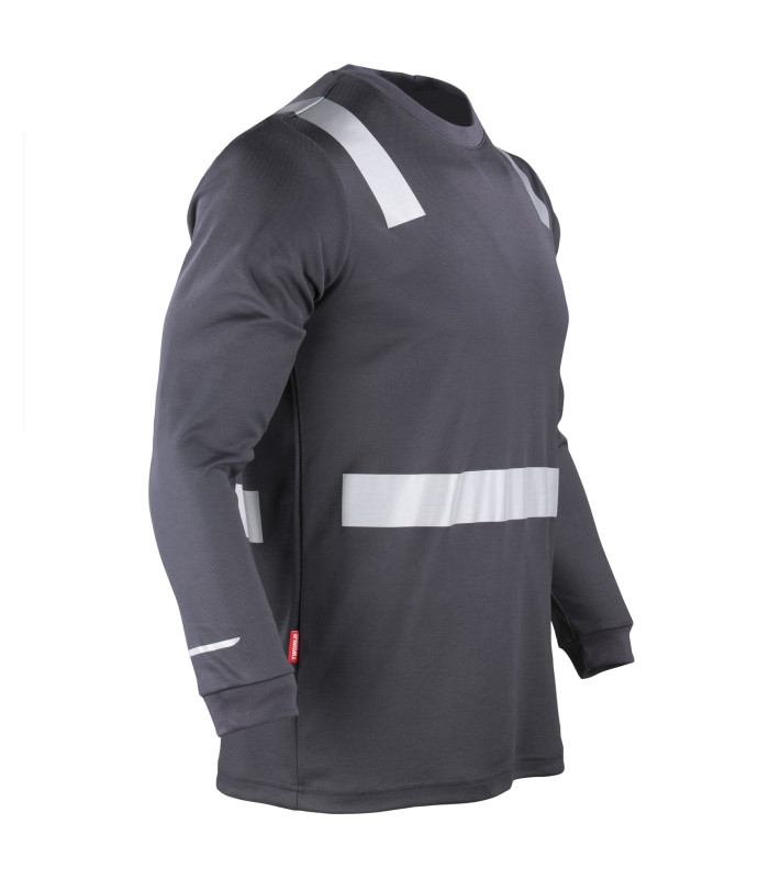 Polera Hibrida con Cinta Reflectiva Manga Larga Hombre