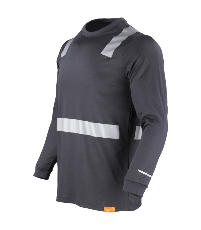 Polera Hibrida con Cinta Reflectiva Manga Larga Hombre