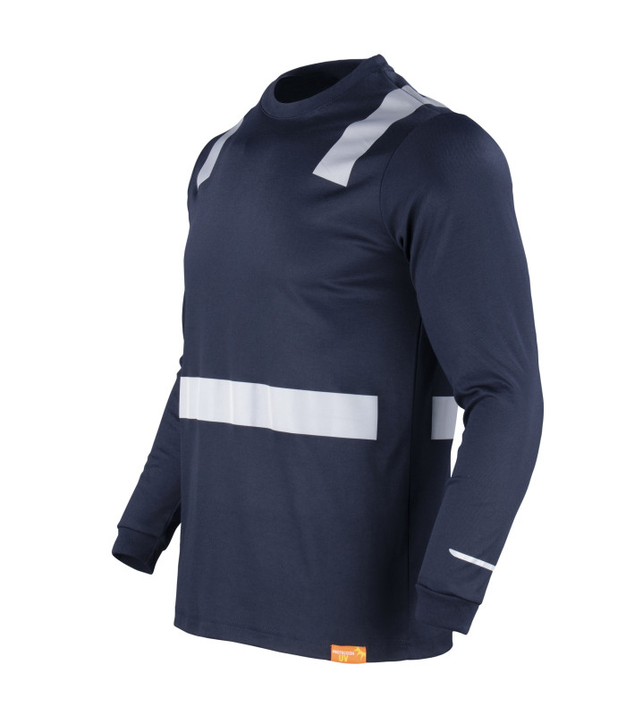 Polera Hibrida con Cinta Reflectiva Manga Larga Hombre