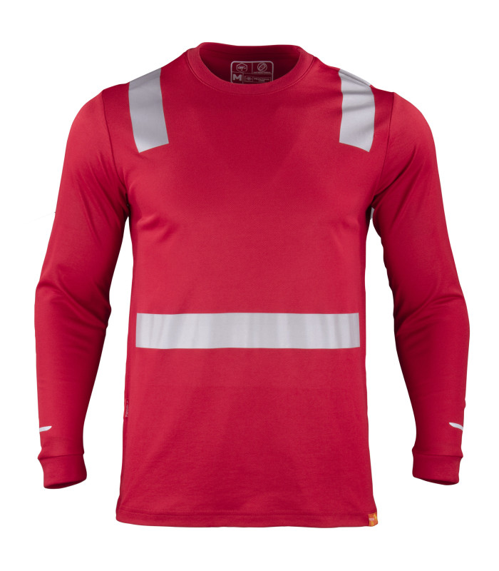 Polera Hibrida con Cinta Reflectiva Manga Larga Hombre