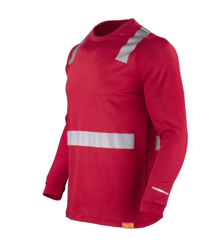 Polera Hibrida con Cinta Reflectiva Manga Larga Hombre