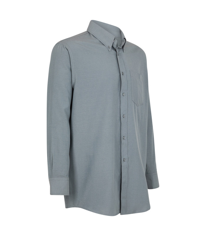 Camisa Oxford Classic Con Bolsillo Manga Larga Hombre