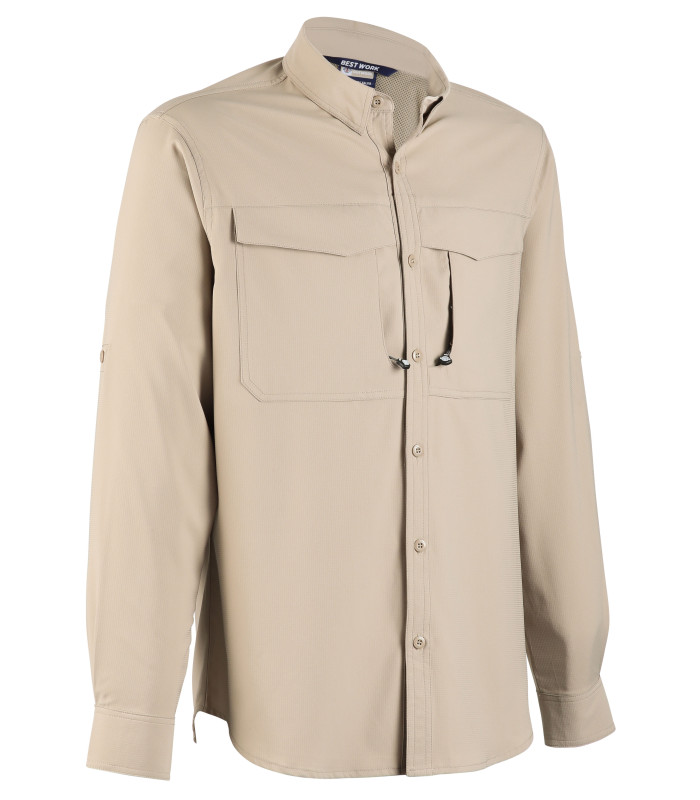 Camisa Salvia Manga Larga Hombre