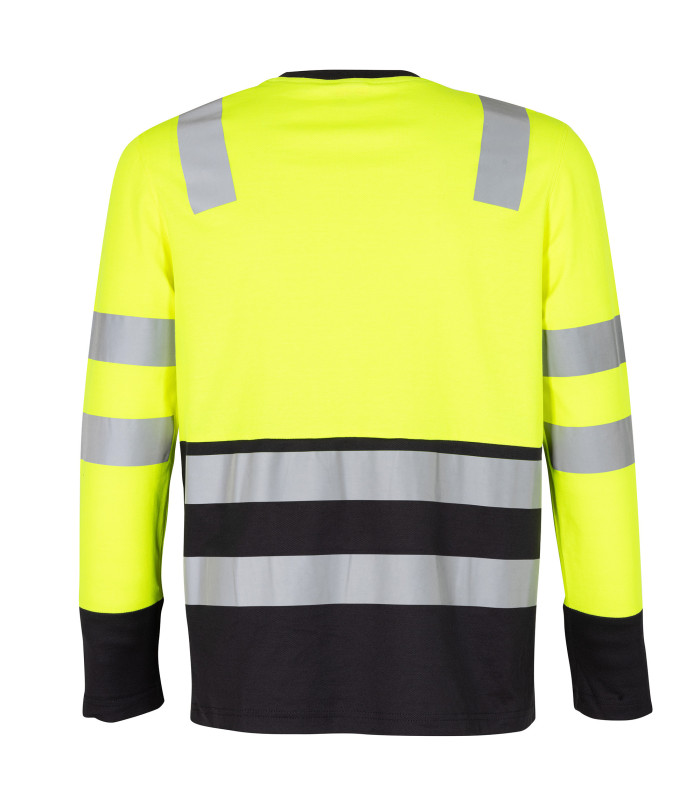 Polera Hibrida Hi-Vis Bi Color Manga Larga Hombre