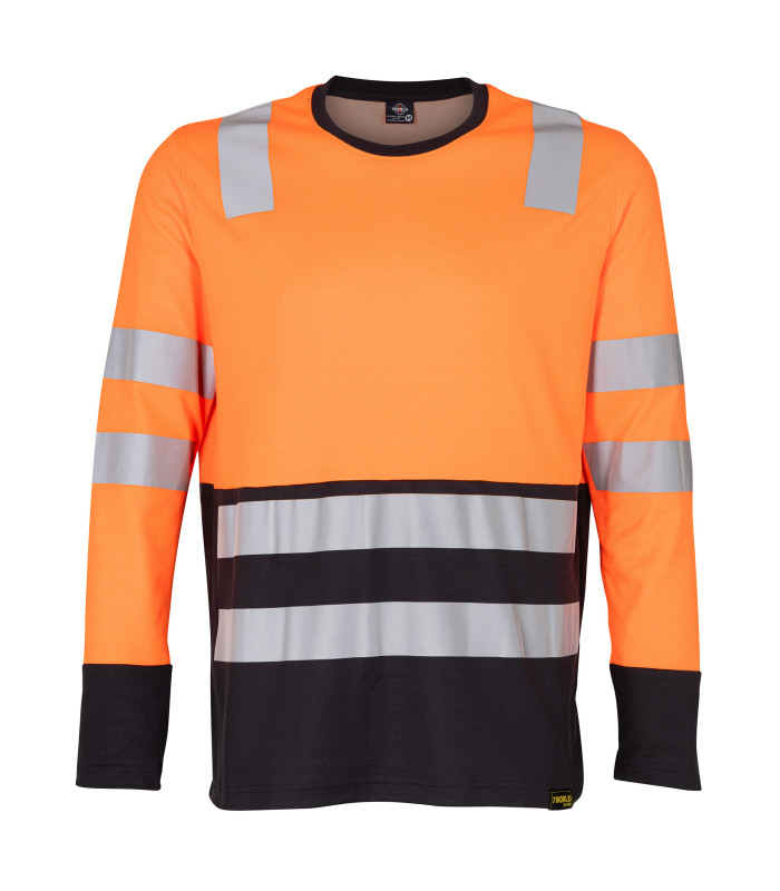 Polera Hibrida Hi-Vis Bi Color Manga Larga Hombre