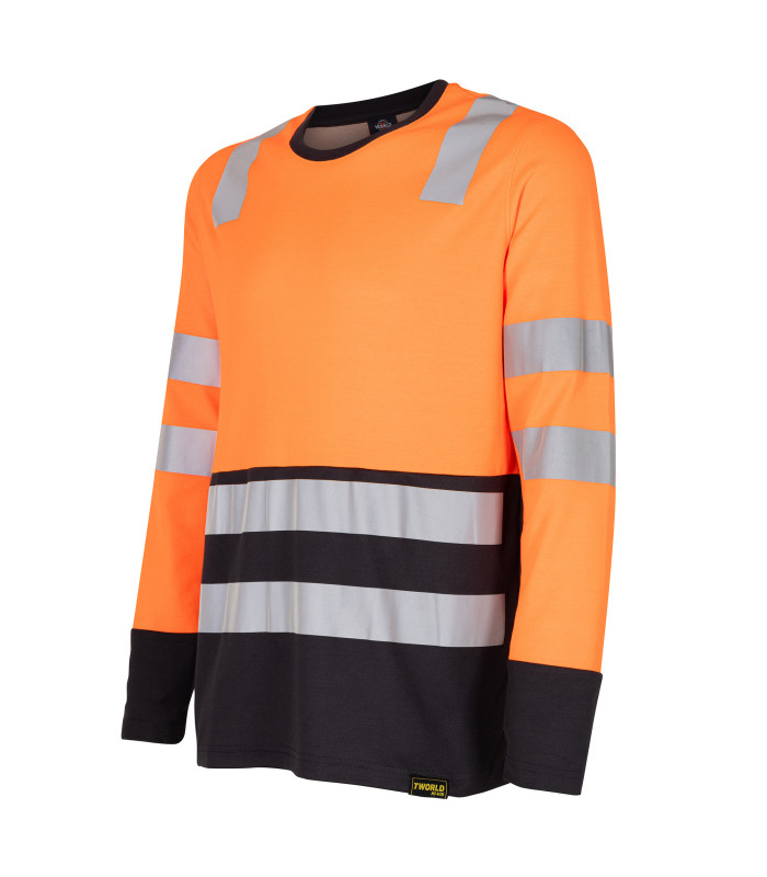 Polera Hibrida Hi-Vis Bi Color Manga Larga Hombre