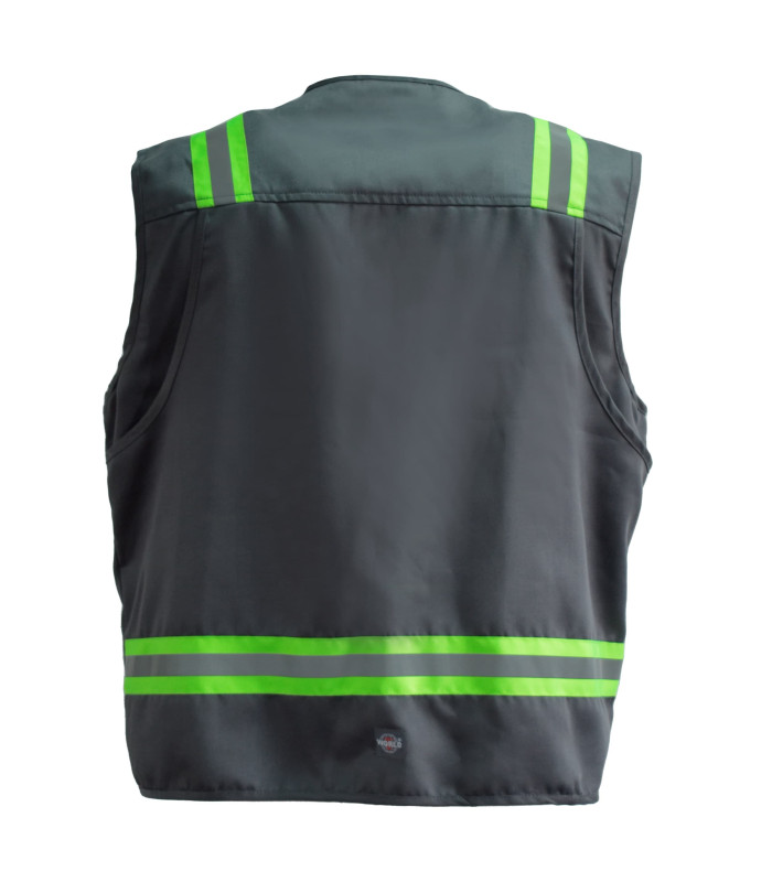Chaleco Geólogo Gabardina Dual Hi-Vis Con Cinta Día y Noche Hombre