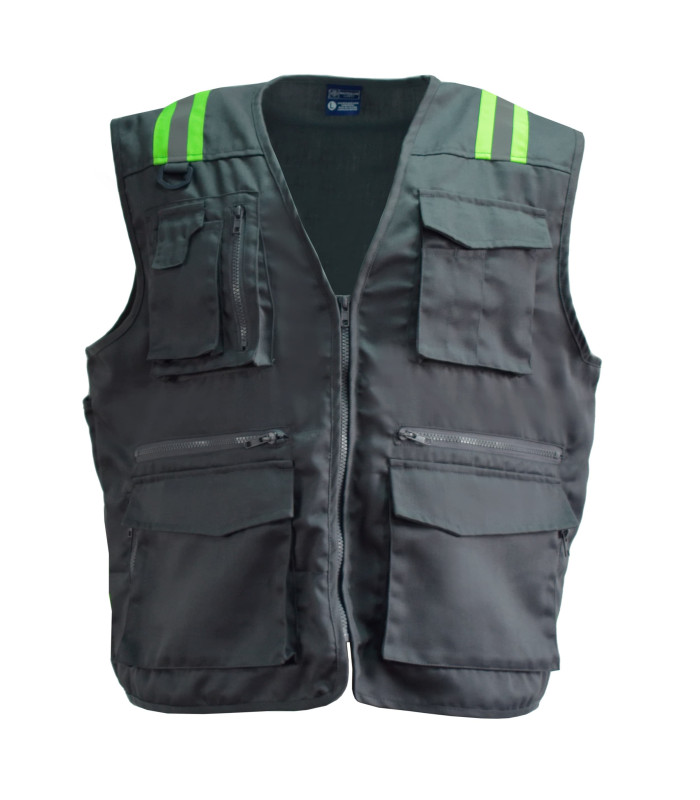 Chaleco Geólogo Gabardina Dual Hi-Vis Con Cinta Día y Noche Hombre