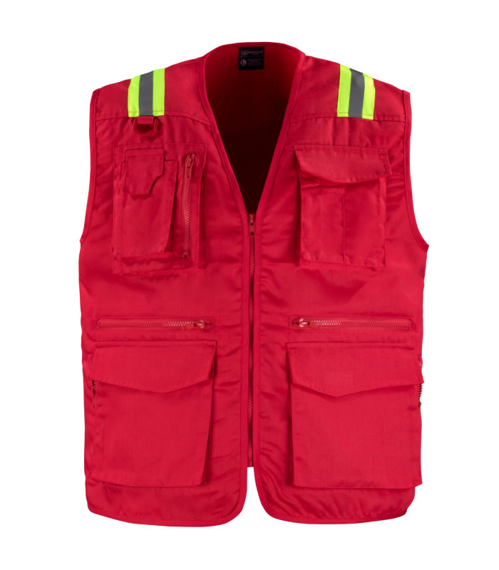 Chaleco Geólogo Gabardina Dual Hi-Vis Con Cinta Día y Noche Hombre